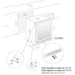 Встраиваемый винный шкаф Pando PVMBP 60-45CRR