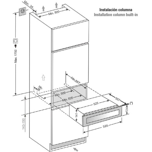 Встраиваемый винный шкаф Pando PVMC 15-5CR