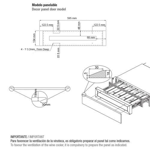 Встраиваемый винный шкаф Pando PVMC 15-5CR