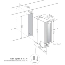Встраиваемый винный шкаф Pando PVZB 15-9 CRL