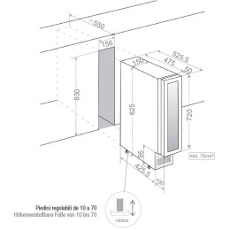 Встраиваемый винный шкаф Pando PVZB 15-9 CRR
