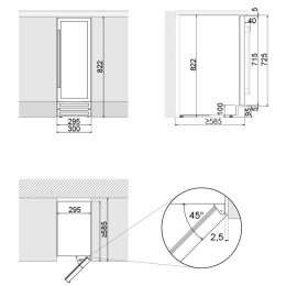 Встраиваемый винный шкаф Pando PVZB 30-16CRR