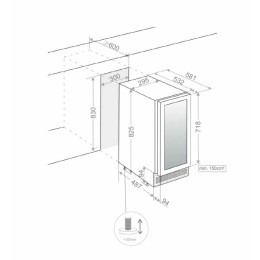 Встраиваемый винный шкаф Pando PVZB 30-16XL