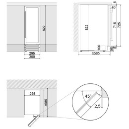 Встраиваемый винный шкаф Pando PVZB 30-16XR