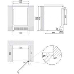 Встраиваемый винный шкаф Pando PVZB 60-46CRR