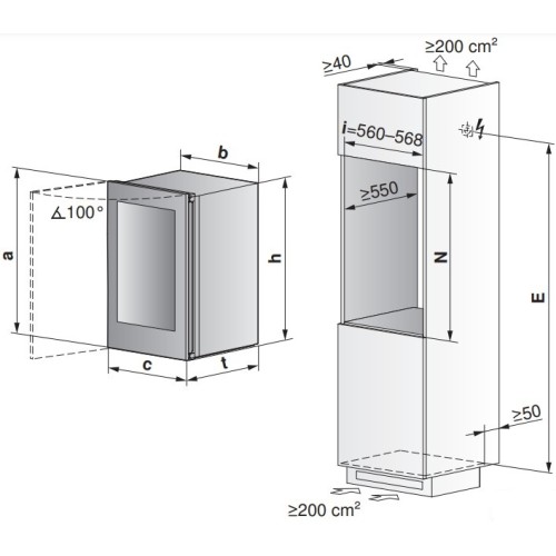 Встраиваемый винный шкаф V-ZUG WineCooler V4000 90 WC4T-51102 L платина